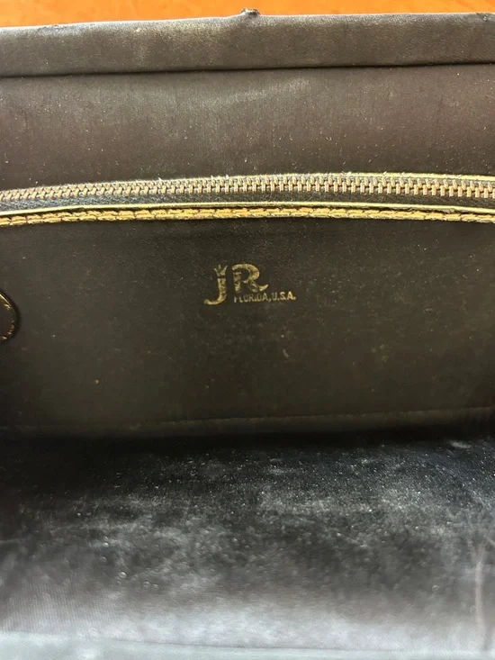 Vintage 1960s JR Florida USA Classic Black Evening Handbag with Top Handle - Picture 5 of 5